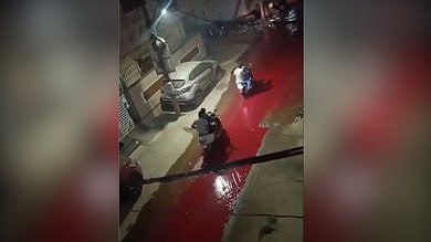 Road turns red in Hyderabad, residents panic