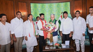 CM Revanth Reddy meets governor Jishnu Dev Varma to brief him about the caste survey which began on Wednesday.