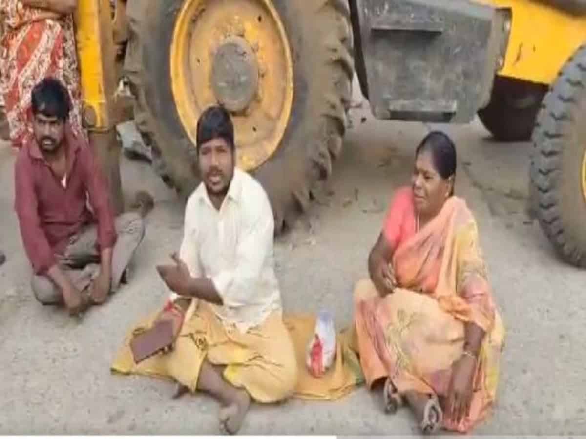 Video: Demolition drive in Telangana's Suryapet triggers protest