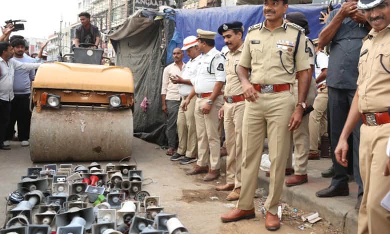 Hyderabad police crush 1,540 unauthorised sirens, horns