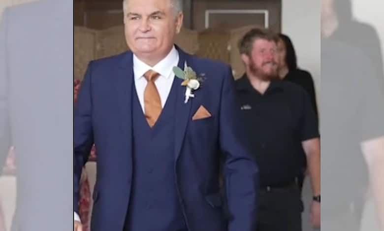 'oops.. don't forget bride' Father walks down the aisle solo