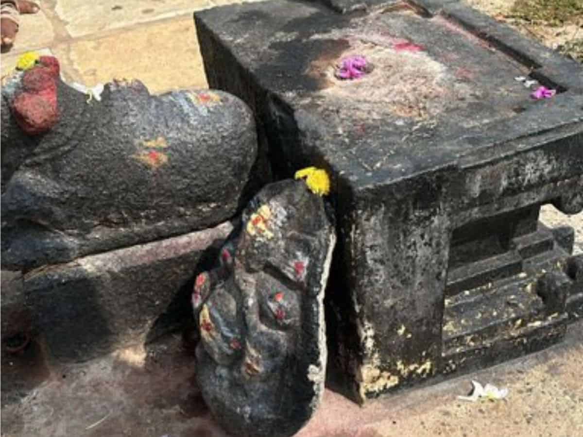Temple desecrated in Telangana