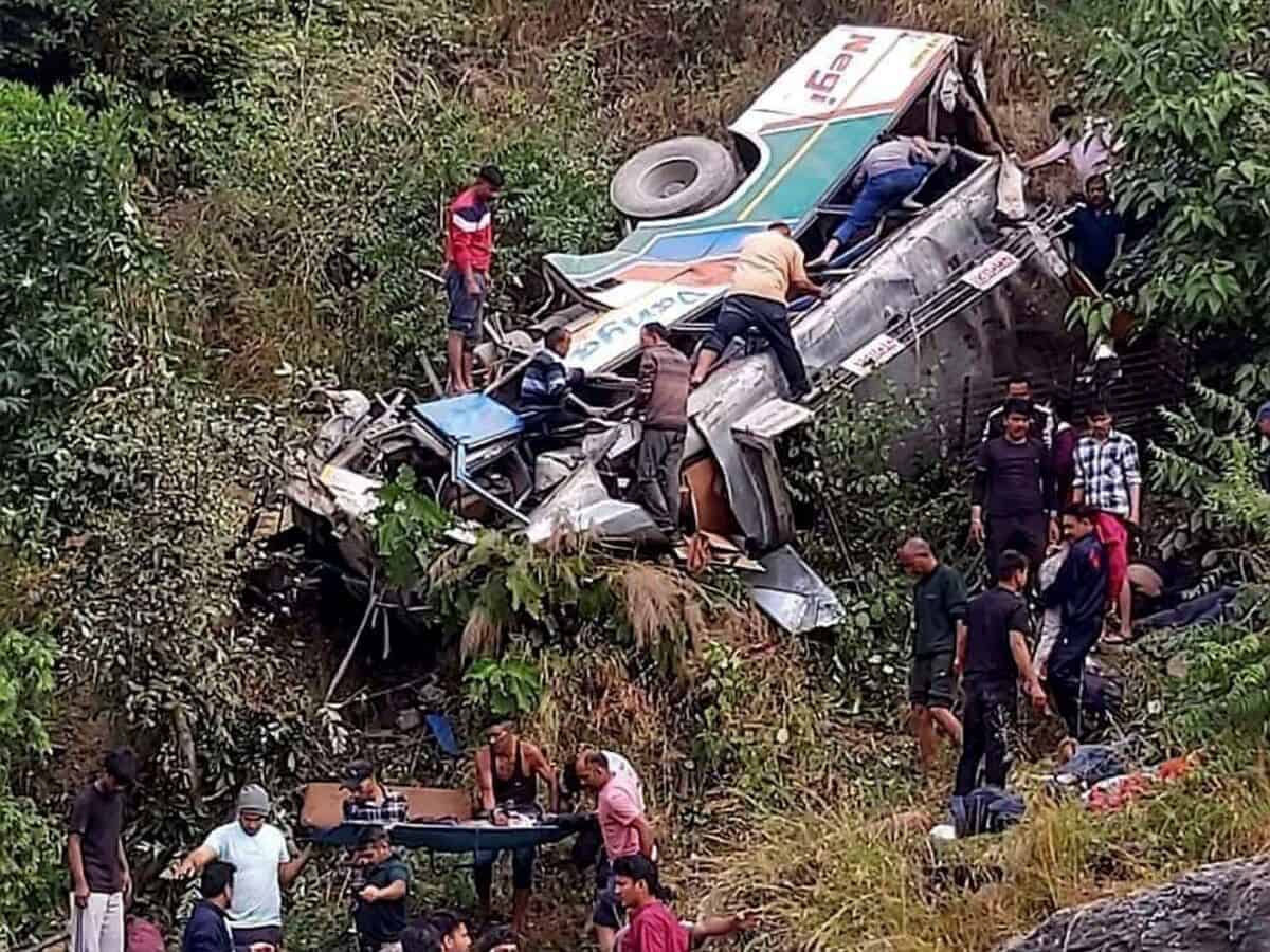 At least 36 killed as bus falls into gorge in Uttarakhand.