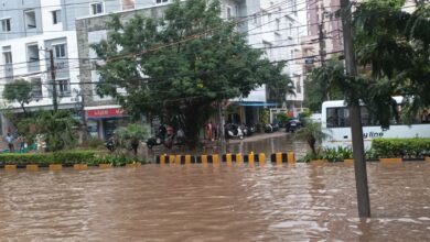 Waterlogging at DLF Road Gachibowli November 1 2024