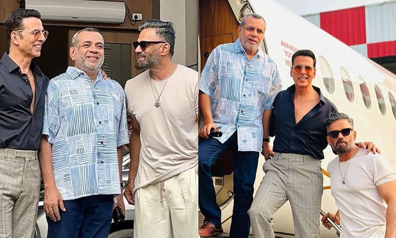 Suniel shares pictures with Akshay, Paresh Rawal: 'No Hera Pheri'