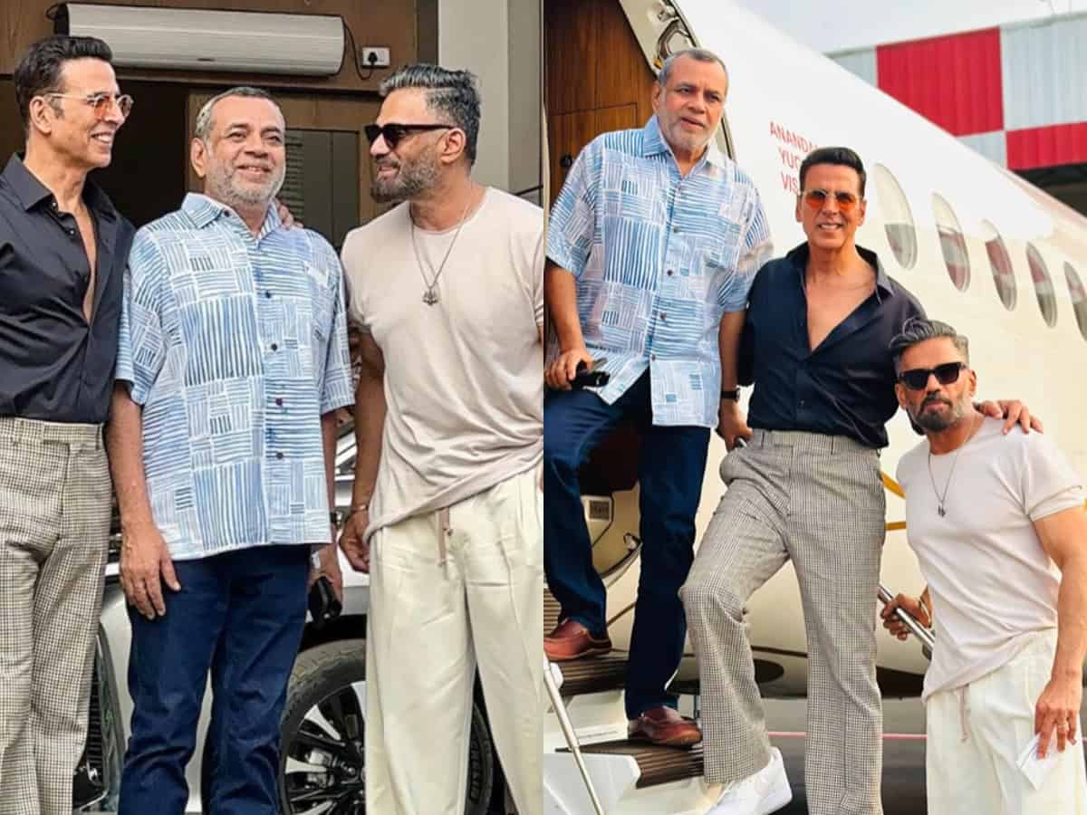 Suniel shares pictures with Akshay, Paresh Rawal: 'No Hera Pheri'