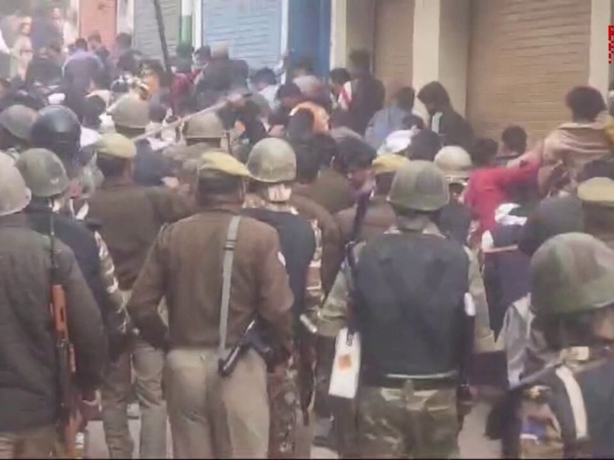 Sambhal mosque survey: UP Police use tear gas to disperse crowd throwing stones