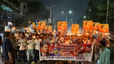 Congress workers protest in Hyderabad over Amit Shah's remarks on Dr Ambedkar