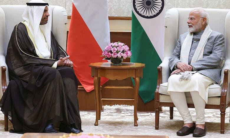 FM of Kuwait H.E. Abdullah Ali Al-Yahya and PM Modi