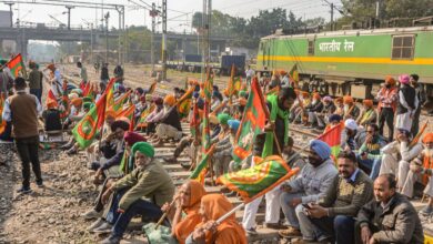Farmers on Railway track