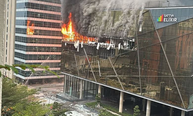 Fire breaks out at Sattva building in Hyderabad's Madhapur