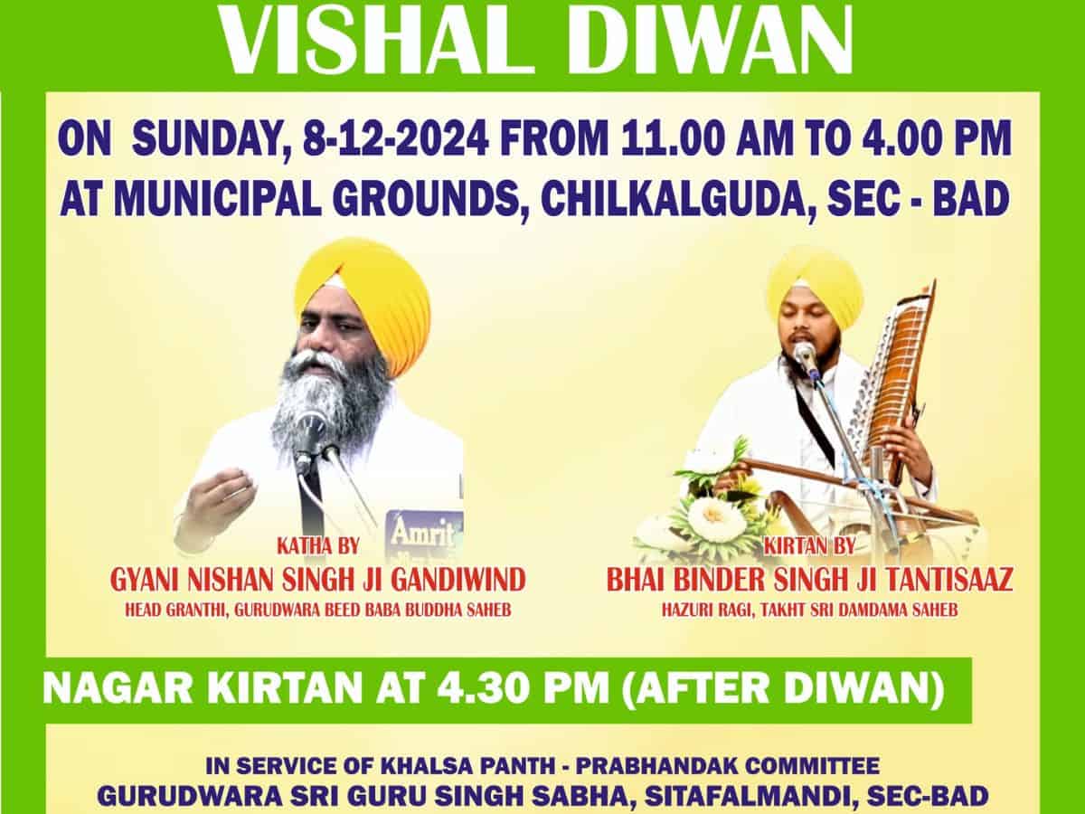 Sikhs across the twin cities to observe the 349th martyrdom of the ninth Sikh Guru, Sri Guru Tegh Bahadur on Sunday, December 8.