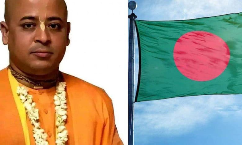 Hindutva organisations hold protest rally in Hyderabad demanding the Centre to secure the release of jailed ISKCON monk Chinmoy Krishnadas in Bangladesh.