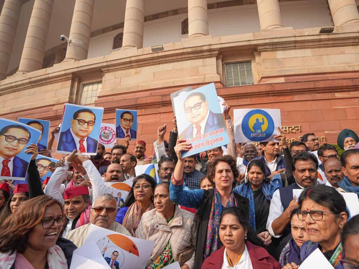 INDIA bloc protest over Ambedkar issue
