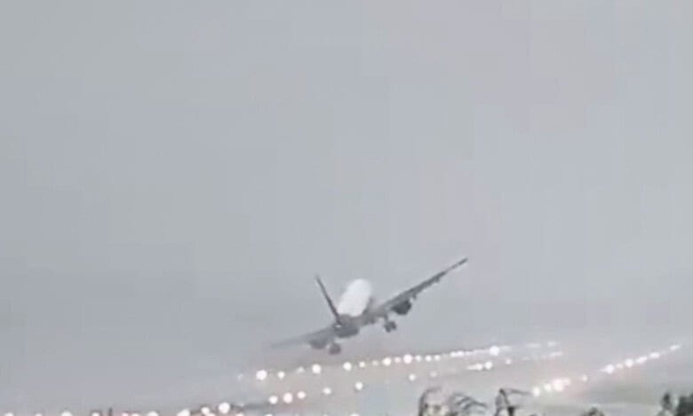 Indigo aircraft struggling to land in Chennai amid cyclone Fengal