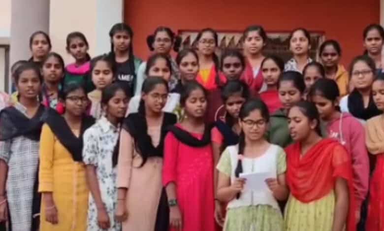 KGBV Thoguta students hold an innovative protest by making a parody of a popular Telangana movement song to communicate their issue to their teachers and the state government.
