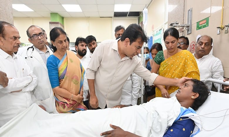 Telangana: KTR meets ASHA workers, urges Congress to fulfil promises