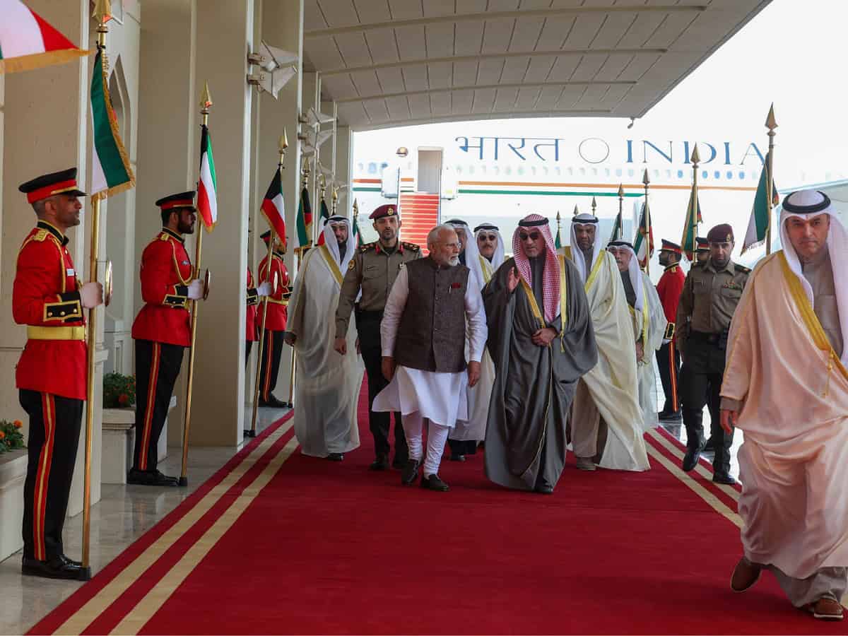 PM Modi arrives in Kuwait on a historic visit