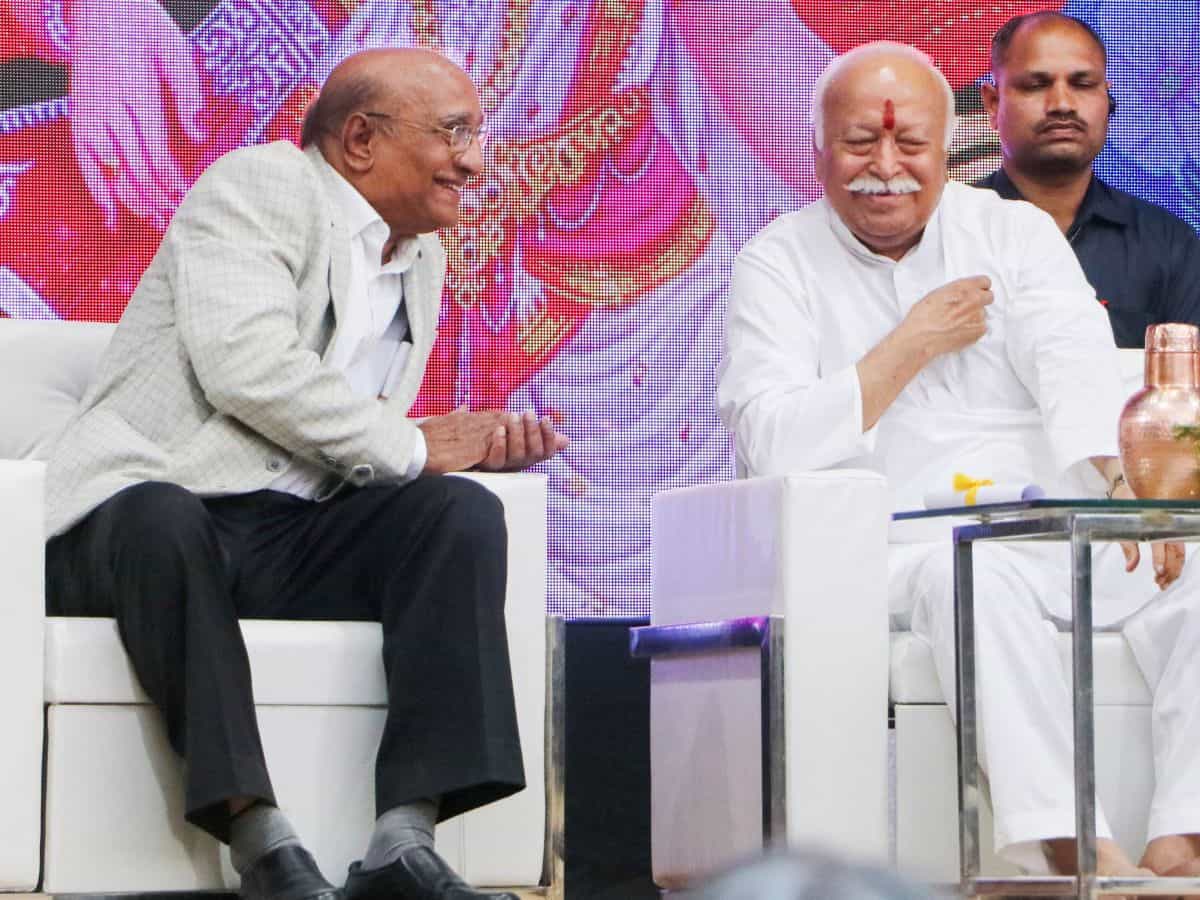 RSS chief Mohan Bhagwat during the 70th Foundation Day celebration of Somalwar Shikshan Sansthan