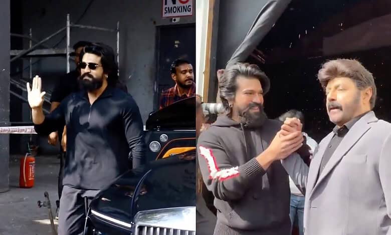 'You are not allowed on my sets' Balakrishna stops Ram Charan, video viral