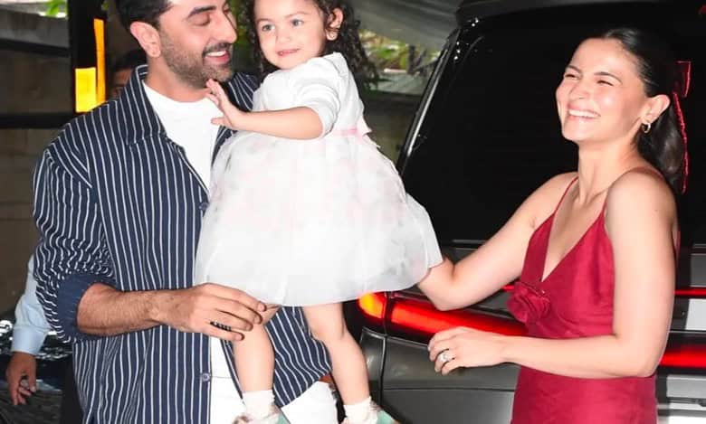 Alia and Ranbir's little Raha gives a sweet kiss to the camera at a special family gathering