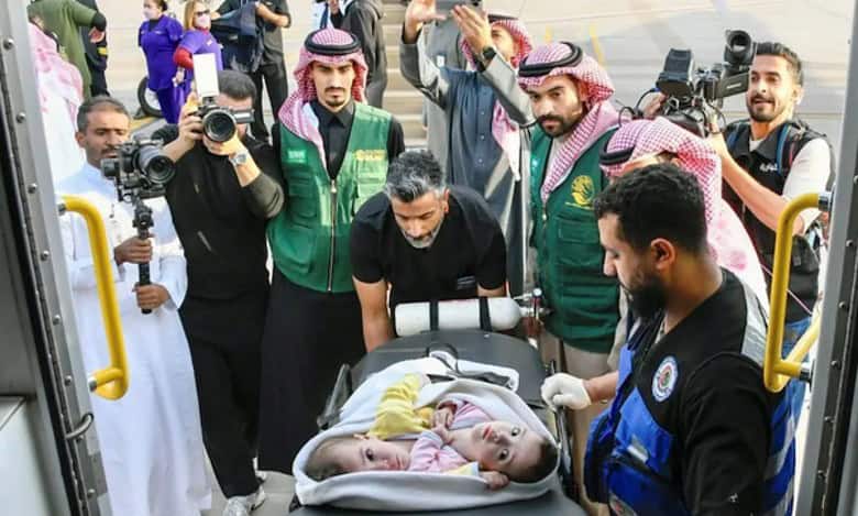Watch: Syrian conjoined twins 'Celine and Eleen' arrive in Saudi Arabia