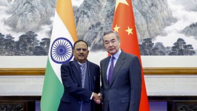 National Security Advisor Ajit Doval with Chinese Foreign Minister Wang Yi and other dignitaries during a meeting, in Beijing, China, Wednesday, Dec. 18, 2024. (PTI Photo)