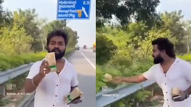 Video: Hyderabad YouTuber held for throwing large money bundles on ORR