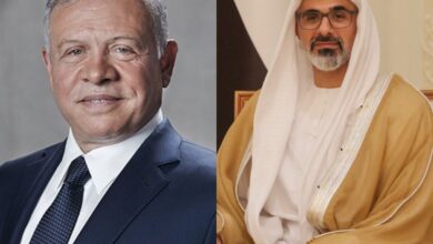 President of the United Arab Emirates (UAE) Sheikh Mohamed bin Zayed Al Nahyan and King Abdullah II of Jordan