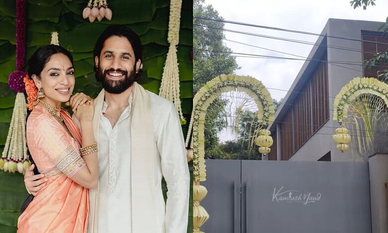 Naga Chaitanya's wedding: Akkineni's Jubilee Hills house decked up