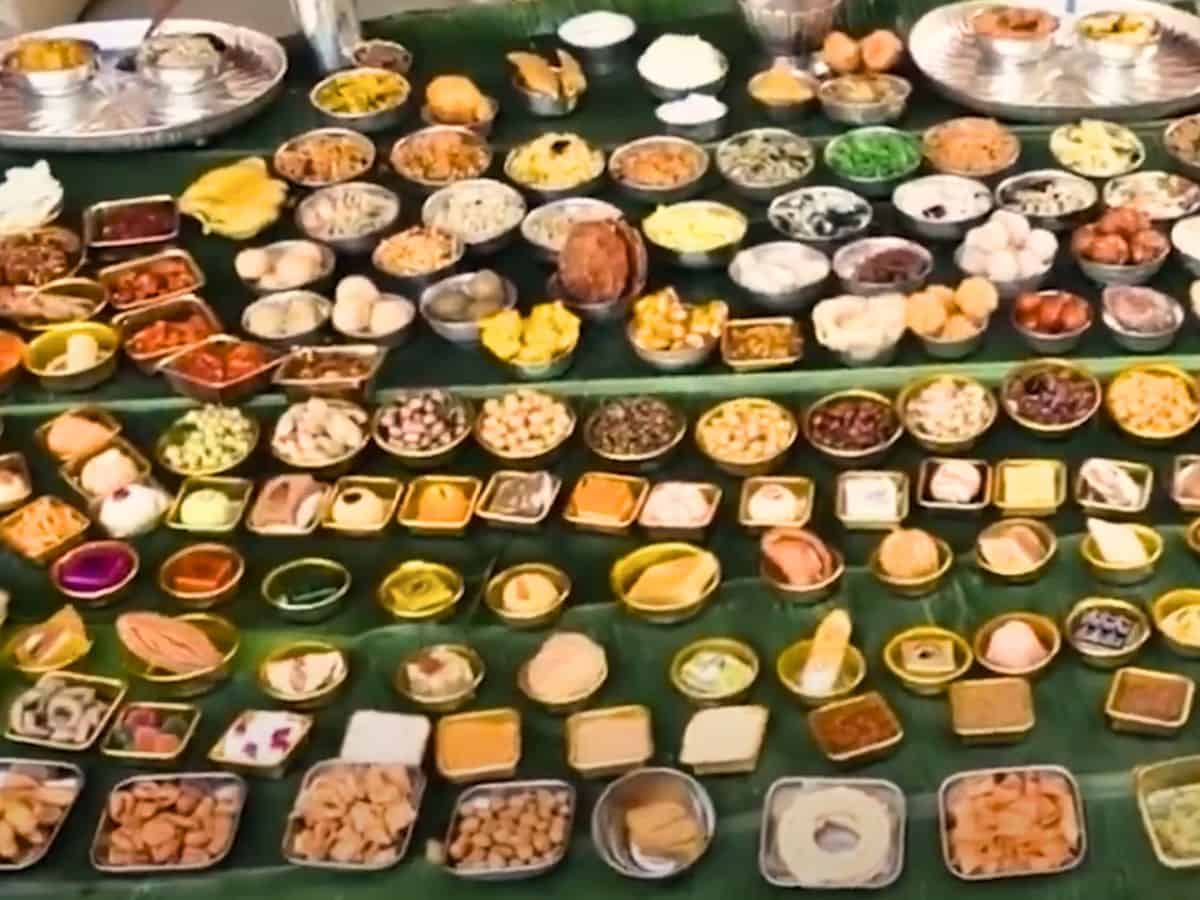 Telugu Son-in-law feasted with 465 dishes on Sankranti