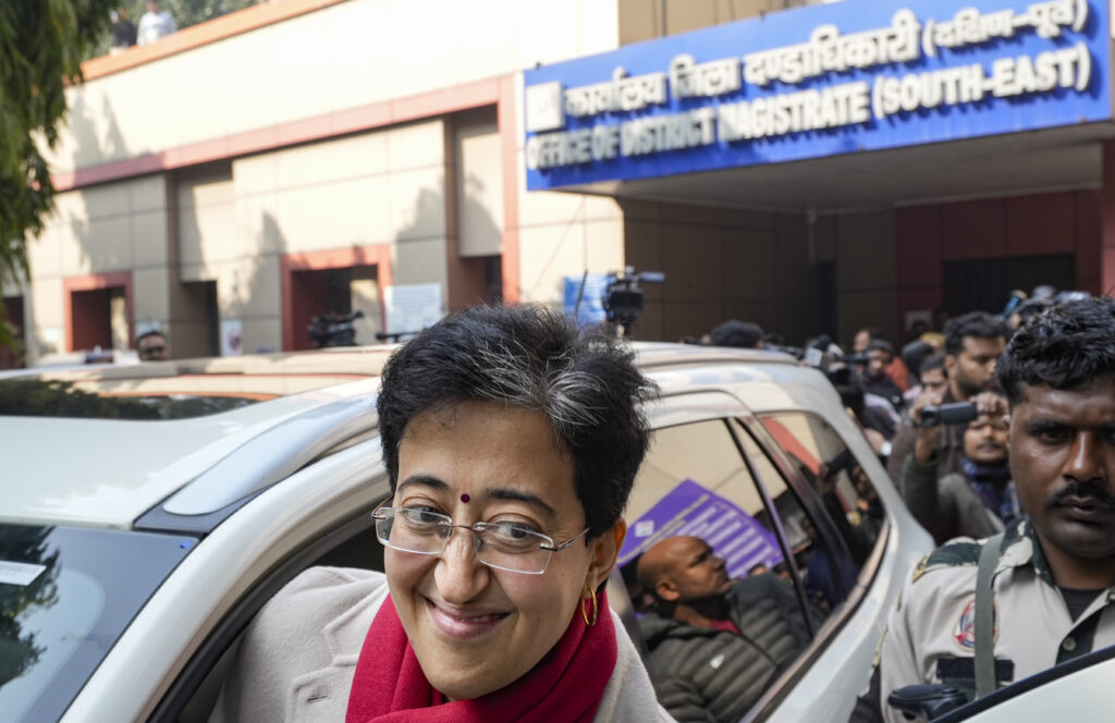 Atishi files nomination for Delhi Polls
