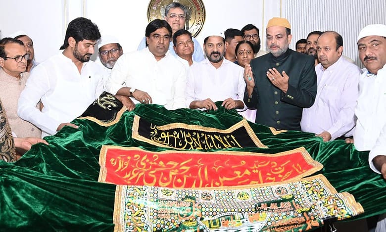 CM Revanth and Congress leaders send Chadar to Ajmer Dargah on Saturday.
