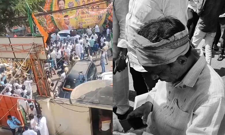 Congress lays siege to BJP office in Hyderabad one worker injured