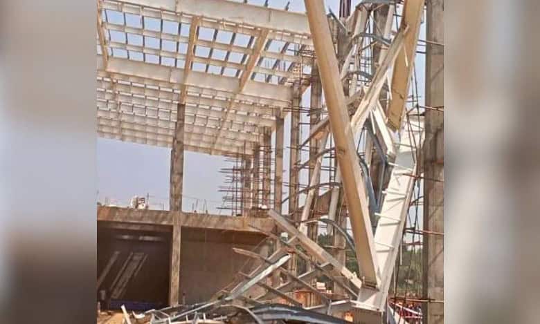 Under construction terminal of Rajahmundry Airport collapsed