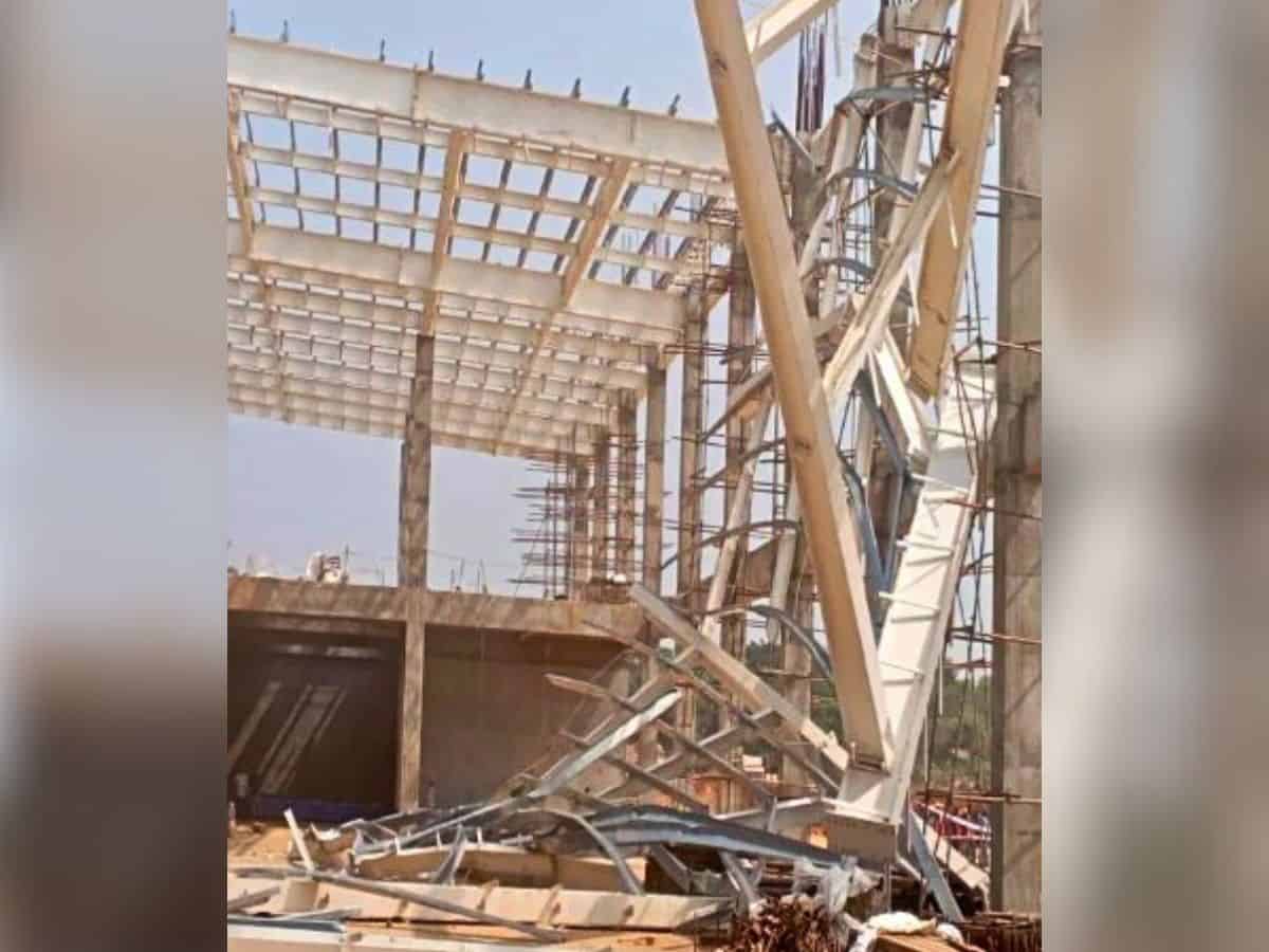 Under construction terminal of Rajahmundry Airport collapsed