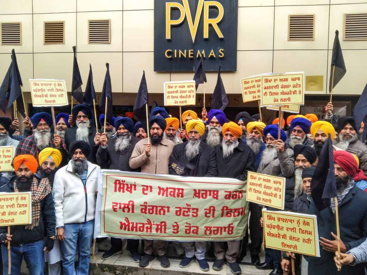 Protests against Kangana Ranaut's 'Emergency'.
