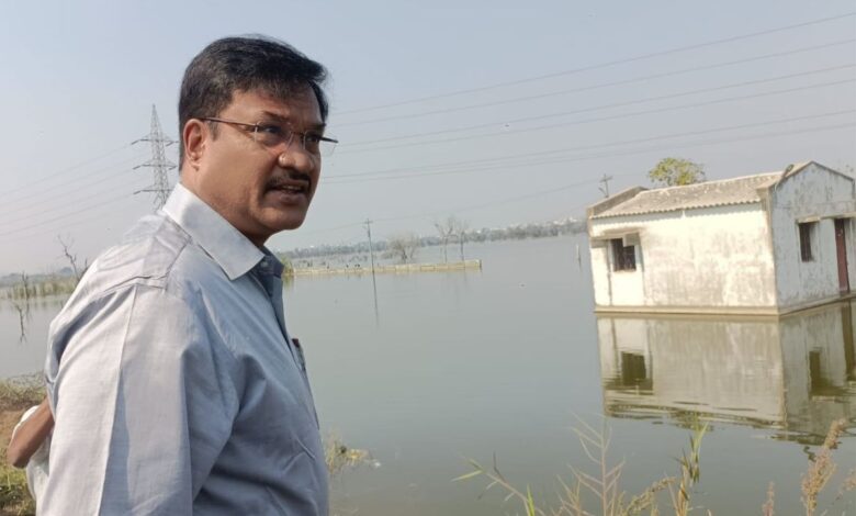 HYDRAA commissioner AV Ranganath inspects Turkayamjal Cheruvu on Wednesday, January 8.