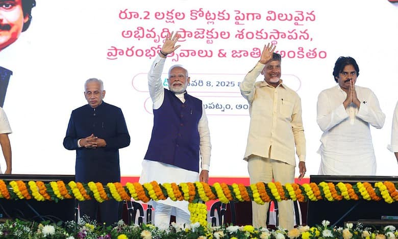 PM Modi, Pawan Kalyan and Naidu