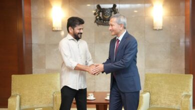 Revanth Reddy met Vivian Balakrishnan, Foreign Affairs Minister of Singapore
