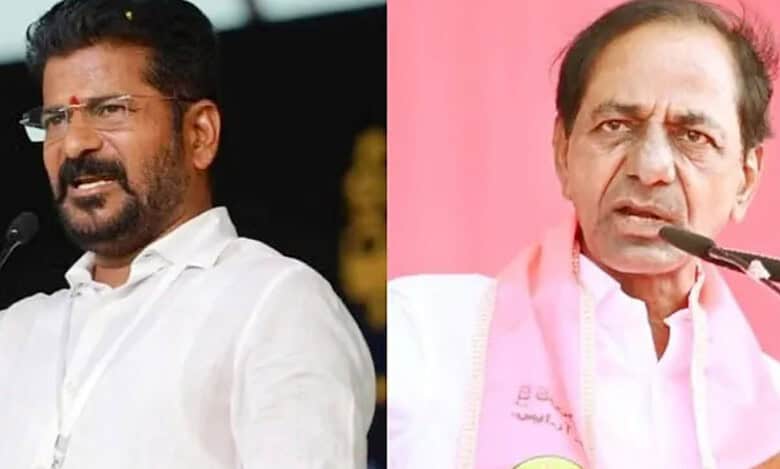 Image of Telangana CM Revanth Reddy and BRS president KCR.
