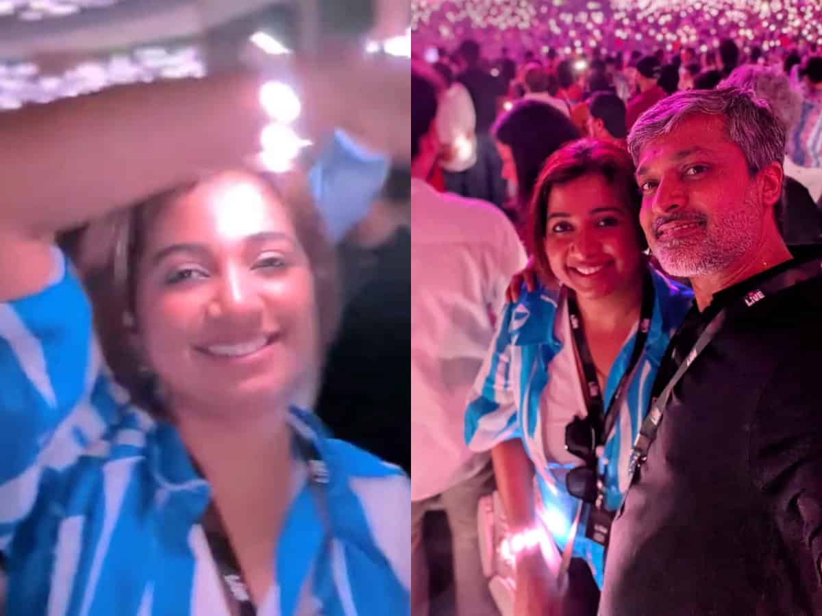 Shreya Ghoshal attends Coldplay's gig with ‘70+ year old dad’, hubby Shiladitya