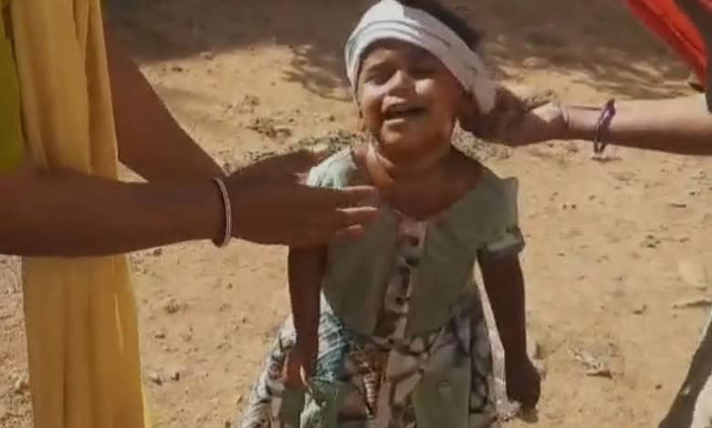 Stray dog attacks toddler in Nirmal town on Tuesday.
