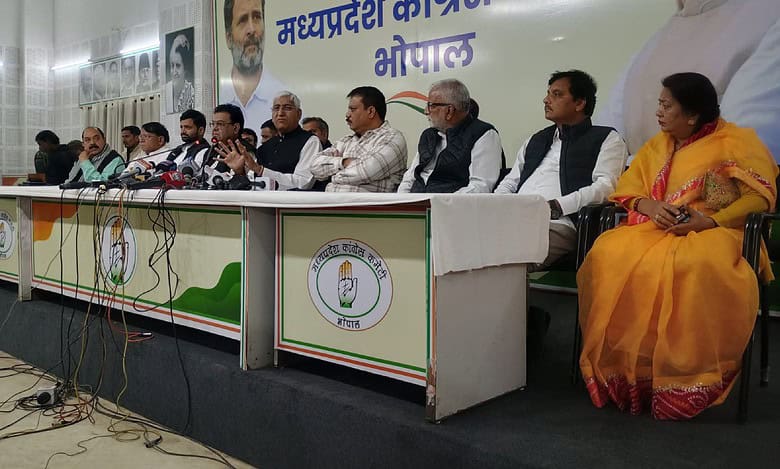 TS Singhdeo, the former Deputy Chief Minister of Chhattisgarh and senior Congress leader addressing a Press conference here in Bhopal in the Madhya Pradesh Congress Committee office Headquarters.