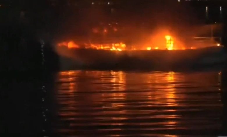 Fire at Hussain Sagar during 76th Republic Day celebrations in Hyderabad