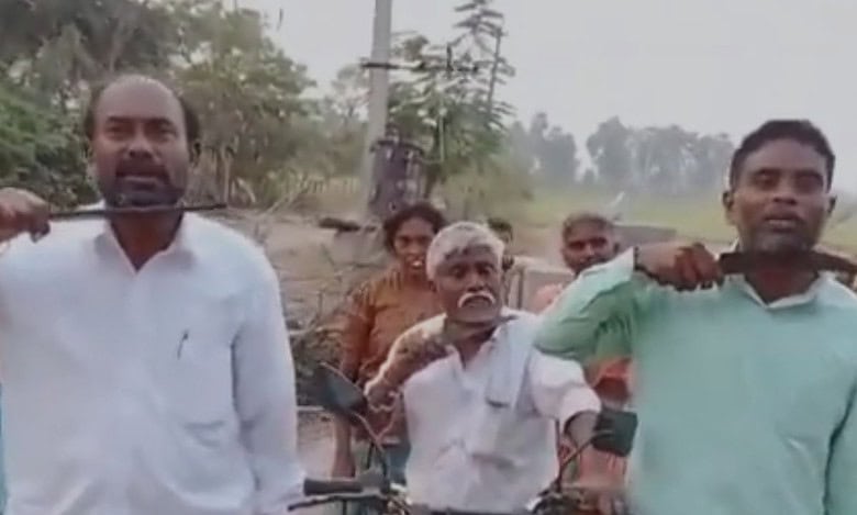 The differently-abled persons protest in Suryapet district demanding a separate disabled welfare department.