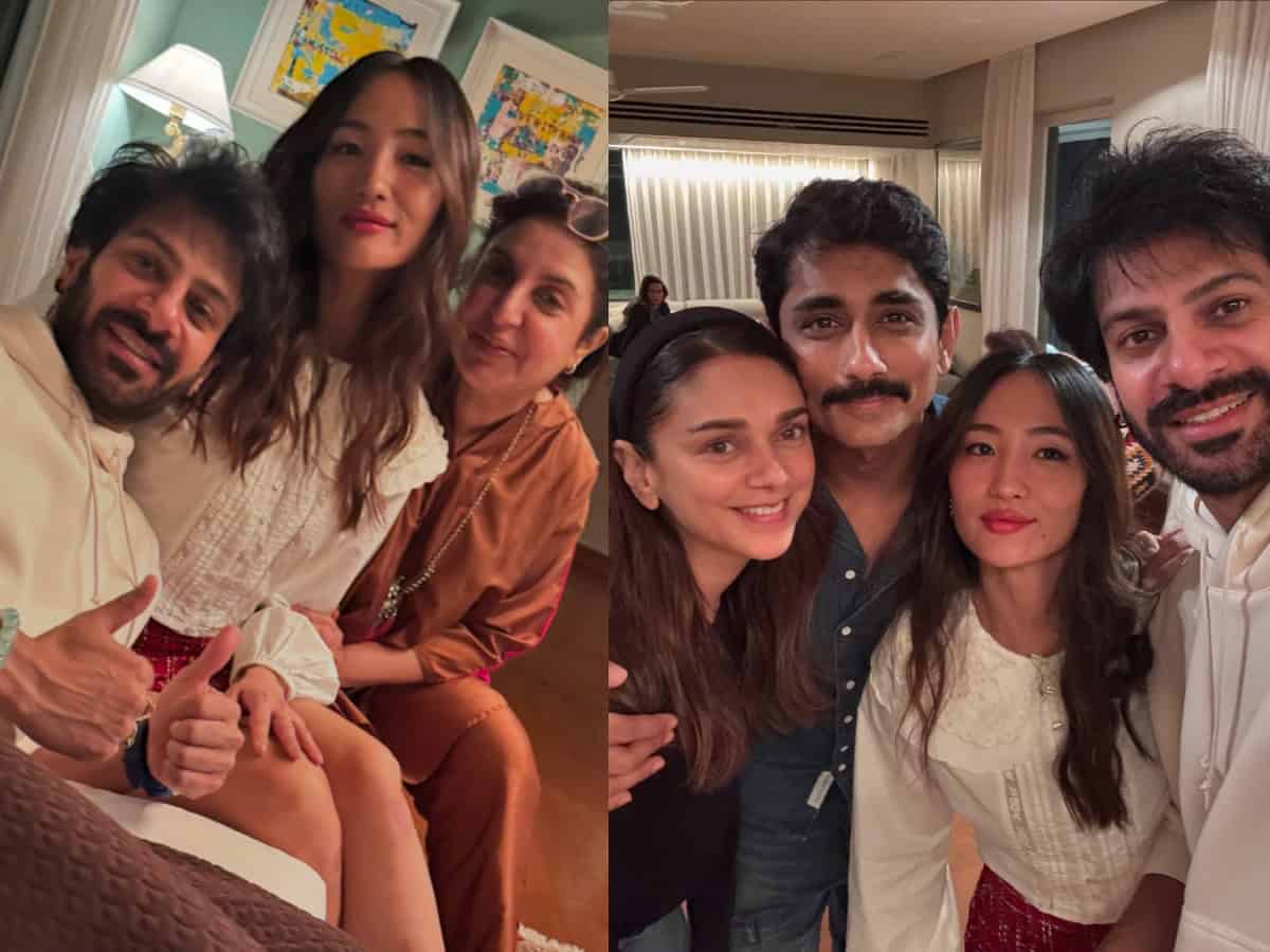 Karanveer, Chum Darang spend fun evening with Farah, Siddharth, Aditi Rao Hydari