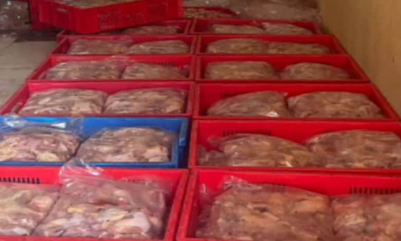 600 kg rotten chicken seized by food safety officials in Secunderabad.