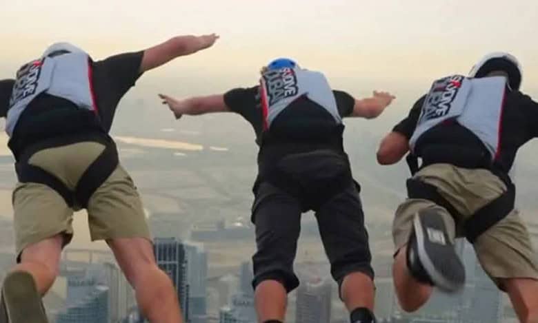 Sheikh Hamdan shares video of 31 athletes jumping from Burj Khalifa