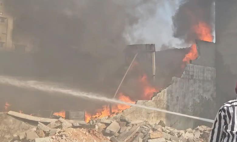 Fire broke out at a godown in Bandlaguda